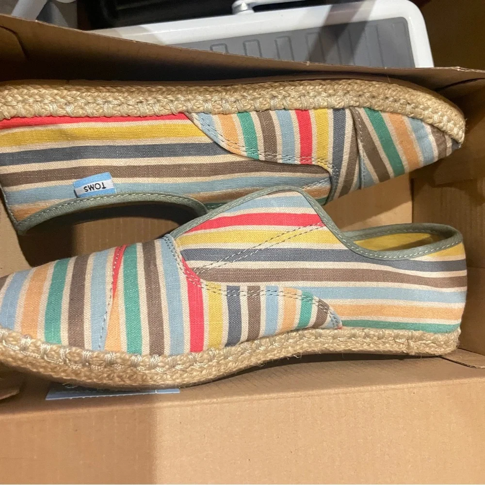 Toms  Palmera Muliti Beach Stripe Sandals Sz 7